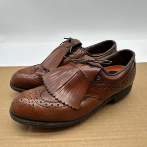 Dexter Golf Shoes Calfskins Mens Sz 9D Leather Kilt Metal Spikes USA VTG - Picture 1 of 14