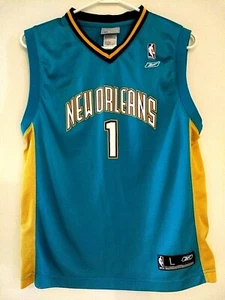 New Orleans Hornets Jersey Vintage #1 Davis Youth L 14-16 Screen Print - Picture 1 of 6