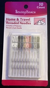 *New* Sewing Basics-Threaded Needle Kit for Home & Travel 10 Count Popular Color - Picture 1 of 3