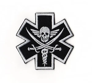 Jolly Roger Paramedic Patch I Skull Military Army Biker Medic EMT Caduceus Logo - Picture 1 of 1