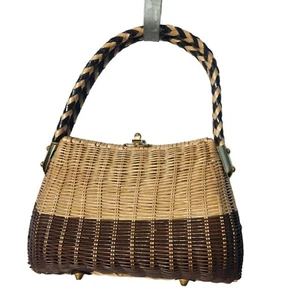 Orchbach's Imported British Crown Colony Of Hong Kong Vintage 1960s Wicker Clasp - Picture 1 of 16
