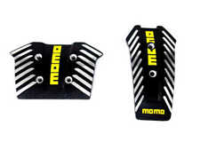 Momo Style Black Aluminum Non Slip Sport Pedal Brake Pad Covers Auto Car 2 PCS