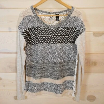 BKE бутик женщин размер S свитер крючком назад нейтральный серый бежевый - Изображение 1 из 4