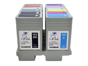 12 cartuchos compatibles de búho de tinta 130 ml para CANON PFI-101 103 iPF5100 6100 6200 - Imagen 1 de 1