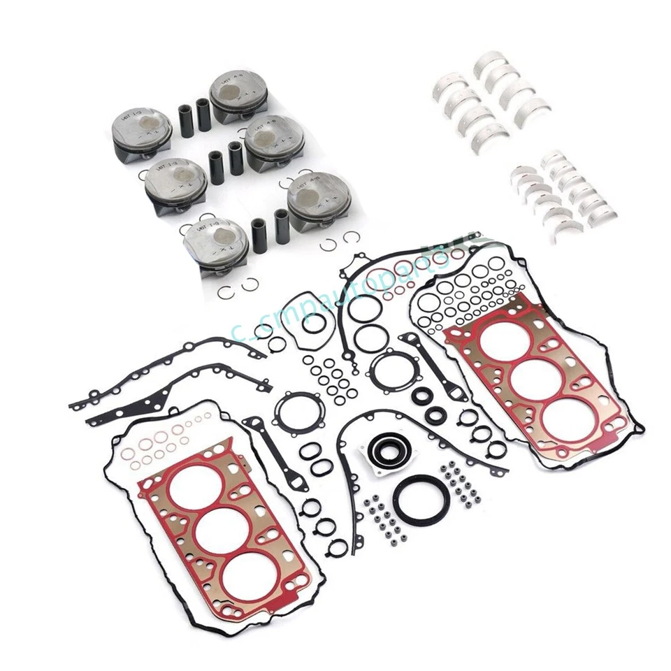Engine Overhaul Rebuild Pistons Gaskets Kit For Porsche Macan Panamera S 3.0T V6 - Image 1 of 1