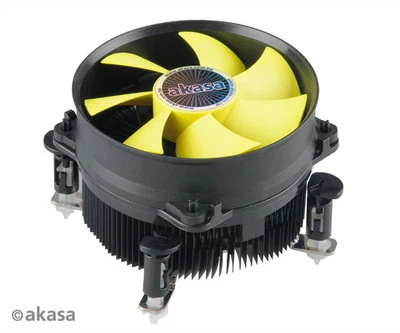 Akasa K32 Intel 92mm PWM 3000RPM Yellow Fan CPU Cooler Socket 775 115x to 95W - Image 1 of 4