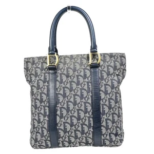 Bolso de Mano CHRISTIAN DIOR Patrón Trotter Lona Cuero Azul GHW 35EB800 - Imagen 1 de 16