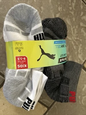 NUEVO PAQUETE DE 10 CALCETINES PUMA NIÑOS 9-3.5 NIÑOS NIÑAS NEGRO BLANCO DRYCELL CORTE BAJO Foto 1 de 4