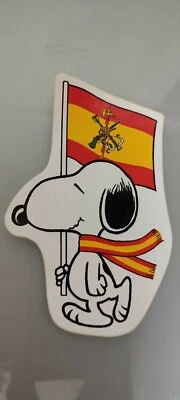 ANTIGUO ADHESIVO SNOOPY BANDERA ESCUDO LEGION 12X7cm - Imagen 1 de 2