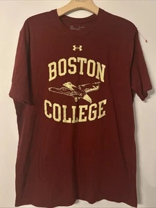 Boston College BC Eagles Under Armour Maroon NCAA T-Shirt Mens XL GUC - Picture 1 of 5