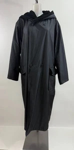 Abrigo Viento Bergdorf Goodman ISSEY MIYAKE Negro Reversible Maxi Abrigo con Capucha Talla M - Imagen 1 de 8