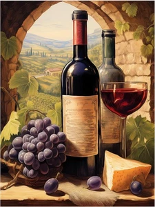 Carrelage mural thème vin toscane vignoble cuisine dosseret mural marbre céramique - Photo 1/12