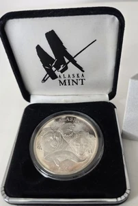 1998 State of Alaska Predator Medallion Proof Silver Coin - Picture 1 of 5