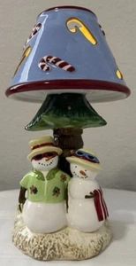 Snowman Beach Christmas Palm Tree Hawaiian Candleholder - Picture 1 of 17