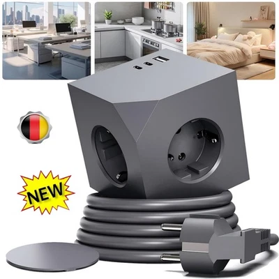 PD20W Socket Cube, 3680W Socket Cube USB-C with Magnetic Pad & 1.5m Cable - Image 1 of 4