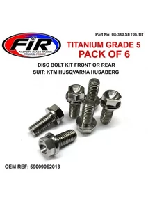 KTM 350 SX-F set of 6 TITANIUM hex flange disc bolts. Part: 59009062013 400 EXC - Picture 1 of 1