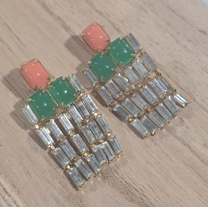 Orecchini pendenti vintage KENNETH JAY LANE KJL oro verde e rosa - Foto 1 di 15
