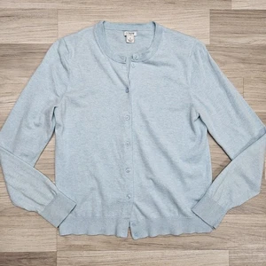 J. Crew Womens Light Blue Cardigan Sweater Size Medium Longsleeve Button Down - Picture 1 of 9