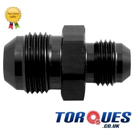 TORQUES AN -8 (AN8) to AN -6 (AN6) Straight Reducer Adapter - Black