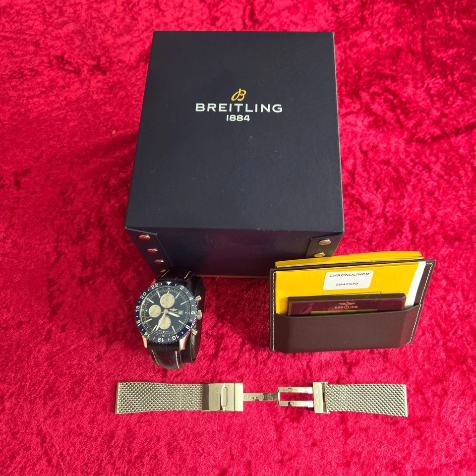 Breitling Chronoliner. Cara azul, bisel cerámico, 46mm, ¡excelente estado! Foto 1 de 4