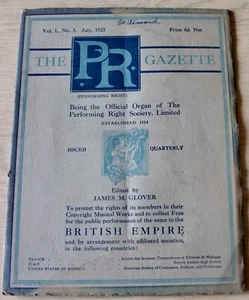 THE PR GAZETTE JULY 1923 PERFORMING RIGHT SOCIETY MUSIC MAGAZINE EDWARD OXENFORD - Picture 1 of 9