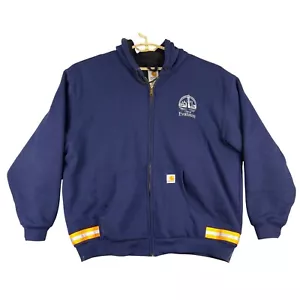 Carhartt City of Evanston Hoodie Reflective Stripe Zip Up Jacket 2XL READ - Picture 1 of 6