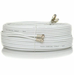 5m Metre Twin Satellite Extension Coax Cable Lead Fitted Shotgun For Sky HD Q - Picture 1 of 7
