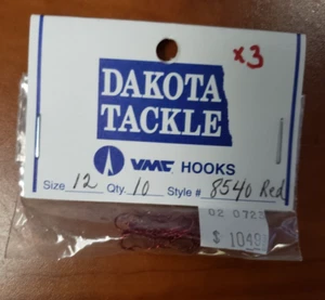VMC Hooks Size 12 Quantity of 10 Style #8540 Red - Picture 1 of 6