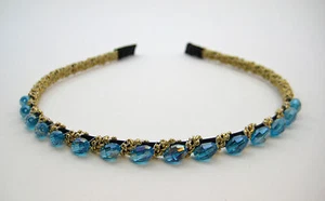 Cute Golden Rope Bound Headband w/ Lovely Beads- Various Colors Choose From - Picture 1 of 9