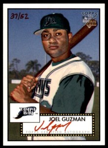 2006 Topps 1952 Edition Signatures Red Ink Joel Guzman Auto /52 Tampa Bay Devil