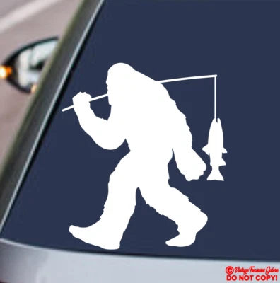 BIGFOOT PESCA VINILO CALCOMANÍA PEGATINA COCHE CAMIÓN VENTANA TRASERA PARACHOQUES SASQUATCH JDM Foto 1 de 4