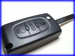 NEU QUALITÄT FLIP 3 TASTEN UNGESCHNITTEN SCHLÜSSELANHÄNGER HÜLLE für Peugeot 207 307 308 RCZ Citroen - Bild 1 von 3