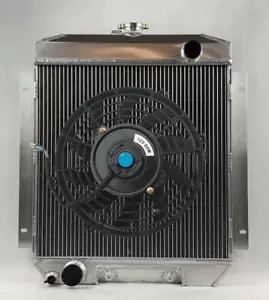 3 ROW Aluminum Radiator & Fan For 1954 Mercury Custom Monterey V8 Engine AT - Picture 1 of 10
