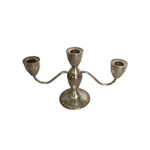 "Portacandele Candelabro Argento Sterling 925 Vintage Creazione 10""x6" - Foto 1 di 7