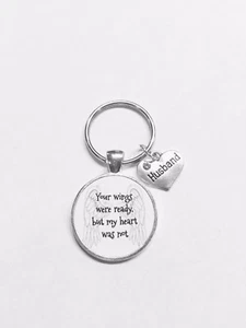 Gedenk Schlüsselanhänger Ehemann Schutzengel Deine Flügel waren bereit Mein Herz war nicht - Bild 1 von 3