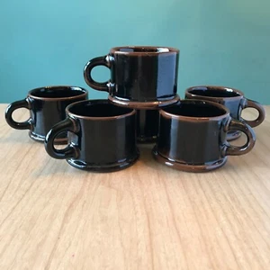 MCM Vintage DANSK COFFEE MUGS Rust Brown Stoneware Niels Refsgaard **Set Of 6 - Picture 1 of 8