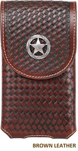 7" LONESTAR WESTERN LEATHER POUCH BELT LOOP CELL PHONE HOLSTER CASE UNIVERSAL - Picture 1 of 23