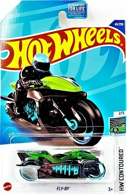 Hot Wheels Fly-By 2022 HW Contoured 2/5 Motorcycle - Image 1 of 3