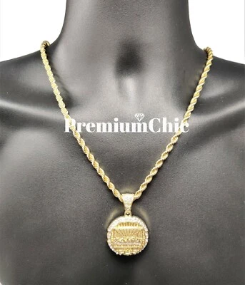 ICED Last Supper Pendant and Rope Chain Necklace Hip Hop Gold Plated CZ Jewelry - Image 1 of 4