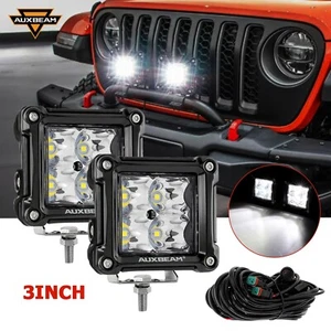 Auxbeam 2x 3inch LED Work Light Amber Cube Pods Fog SPOT Beam Driving Fog Lamp - Foto 1 di 12