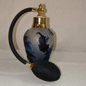 Navy Blue, Working Perfume Atomizer, Embellished Glass. - Picture 1 of 5