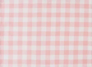 Set of 4 Same Printed Fabric Placemats (14"x19") SPRING PLAID PINK & WHITE, HFH - Picture 1 of 12