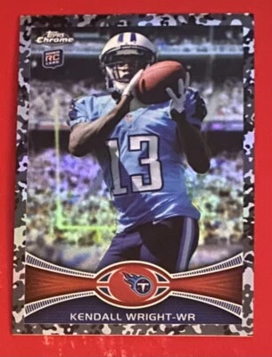 2012 Topps Chrome Military Refractors /499 Kendall Wright RC #212 Titans Camo SP - Image 1 of 2