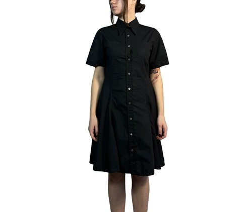 Acne Studios Marald Pop Camicia Donna Abito Manica Corta Nero Taglia 32