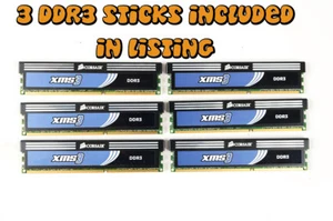 CORSAIR XMS3 6GB (3 x 2GB) 240-Pin DDR3 SDRAM 1600 (PC3 12800) Memory RAM lot - Picture 1 of 9