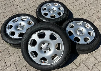 4 ORIGINAL ALU SOMMERRÄDER AUDI A4 8E A6 4B 205/55R16 91V 8E0601025F FREIHA - Bild 1 von 4