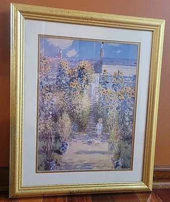 Claude Monet El Jardín del Artista en Vetheuil Personalizado Arte Enmarcado en Oro Mate VER Foto 1 de 4