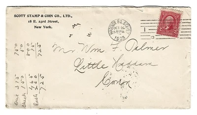 1903 USA - New York Madison Square Machine Cancel Scott Stamp & Coin CC Cover - Image 1 of 2