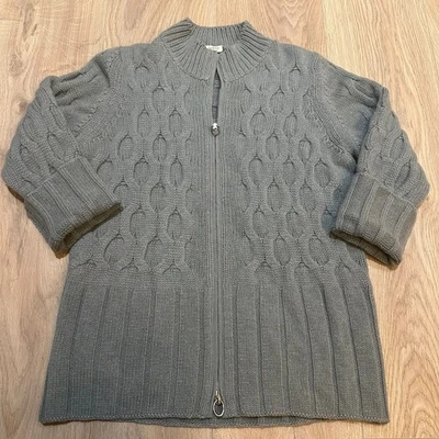2.5k Auth Agnona Jacket Cardigan Sweater 100% Cashmere Cable Knit Sz 42 US 6 EUC - Image 1 of 4