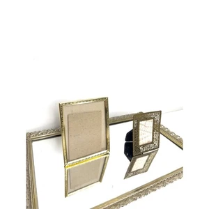 2er Set Vintage Gold Metallrahmen, kleiner Gold Filigranrahmen - Bild 1 von 10